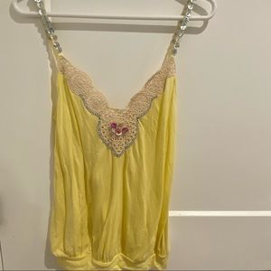 Embellished Free People Tank Top